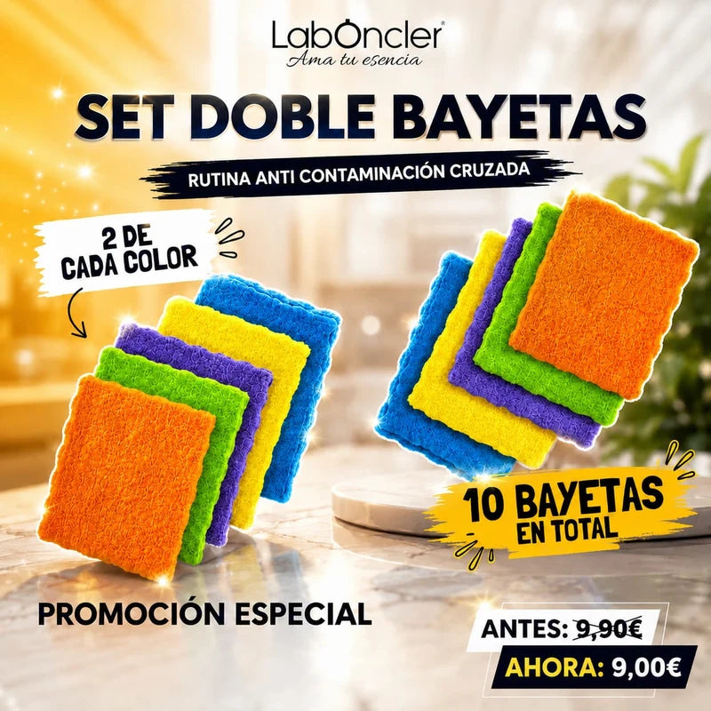 Set Doble Bayetas Laboncler – 10 bayetas de microfibra 5 colores
